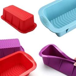 Loaf Pans For Baking Bread 8.5 X 4.5 Value 3 Pack Toast Oven Mold Silicone Food Grade Reusable Bakeware Pan Dishwasher For Kitchen Homemade Breads Cakes Meatloaf (Red+Blue+Purple-3 Pack) 14 Loaf Pans For Baking Bread 8.5 X 4.5 Value 3 Pack Toast Oven Mold Silicone Food Grade Reusable Bakeware Pan Dishwasher For Kitchen Homemade Breads Cakes Meatloaf (Red+Blue+Purple-3 Pack) -Wilton Shop 4197h2Dn7yL