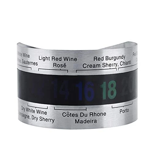 Wine Temperature Bracelet, Stainless Steel Wine LCD Thermometer Bottle Beer Red Wines Bracelet Temperature Sensor 3 Wine Temperature Bracelet, Stainless Steel Wine LCD Thermometer Bottle Beer Red Wines Bracelet Temperature Sensor