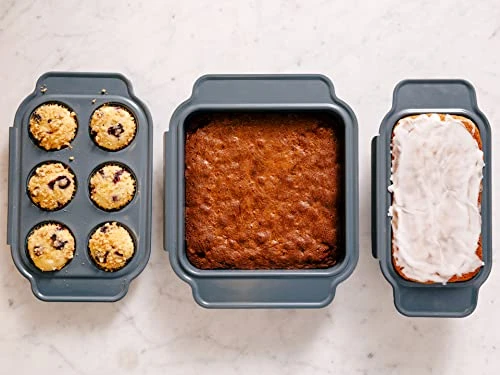 Oven Chef's Choice Lite 5-Piece Baking Pan Set, Includes Non-Stick Egg Pan For Cooking, Muffin & Cupcake Pan, Loaf Baking Dish, Square Brownie Baking Tray, & Enameled Cast Iron Pot With Lid 7 Oven Chef's Choice Lite 5-Piece Baking Pan Set, Includes Non-Stick Egg Pan For Cooking, Muffin & Cupcake Pan, Loaf Baking Dish, Square Brownie Baking Tray, & Enameled Cast Iron Pot With Lid - Image 5