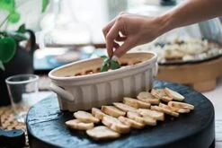 úHOME Ceramic Oval Small Baker, Artisanal Stoneware Baking Dish, White Oven To Table Luxury Baker For Desserts, Vegetables, Meats -Wilton Shop 419KH0Wp7lL