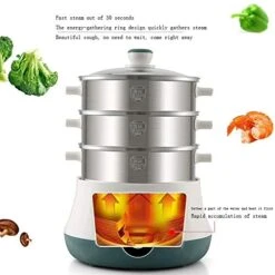HYDZQ Electric Steamer 3-Layer High Capacity Multi-Function Appointment Timing Stainless Steel Steam Cooker Food Steamer Pot -Wilton Shop 419UKlY4MSL