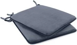 Dining Chair Pads,2 Pack Non Slip Memory Foam Kitchen Chair Cushions Pads With Ties And Gripper Backing (16" Square,Velvet Black) 20 Dining Chair Pads,2 Pack Non Slip Memory Foam Kitchen Chair Cushions Pads With Ties And Gripper Backing (16" Square,Velvet Black) -Wilton Shop 419ahkQZW9L. AC