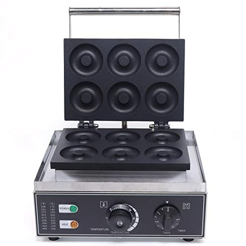 Commercial Electric Doughnut Maker, 6-Hole Double-Sided Non-stick 110V 1550W Donut Maker With Anti-Scald Handle And Teflon-Coating For Professional Kitchen And Home Use - Depth: 0.6", Dia: 3" 3 Commercial Electric Doughnut Maker, 6-Hole Double-Sided Non-stick 110V 1550W Donut Maker With Anti-Scald Handle And Teflon-Coating For Professional Kitchen And Home Use - Depth: 0.6", Dia: 3"