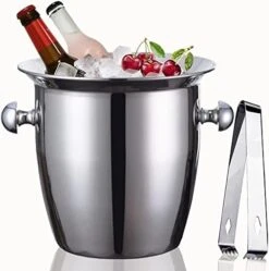 Ice Buckets - Champagne Ice Bucket With Tongs, Golden Trumpet Ice Bucket Stainless Steel Mirror Reflection Wine Cooler For Cocktail Bar Beer Red Wine Liquor Beverages Party,Ice Frozen Longer, 2.5L -Wilton Shop 419qQttJqIL. AC