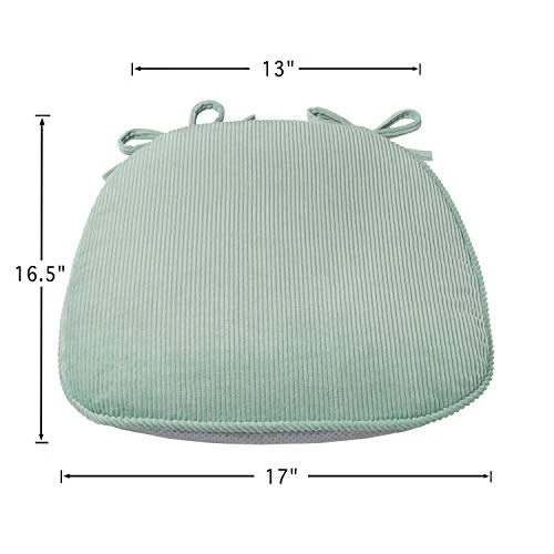 Chair Pad With Ties Non Slip Kitchen Dining Chair Cushion And Seat Cushion With Machine Washable Cover Durable Soft Mat Pads 17"x 16.5",1 Pack,Light Green 4 Chair Pad With Ties Non Slip Kitchen Dining Chair Cushion And Seat Cushion With Machine Washable Cover Durable Soft Mat Pads 17"x 16.5",1 Pack,Light Green - Image 2