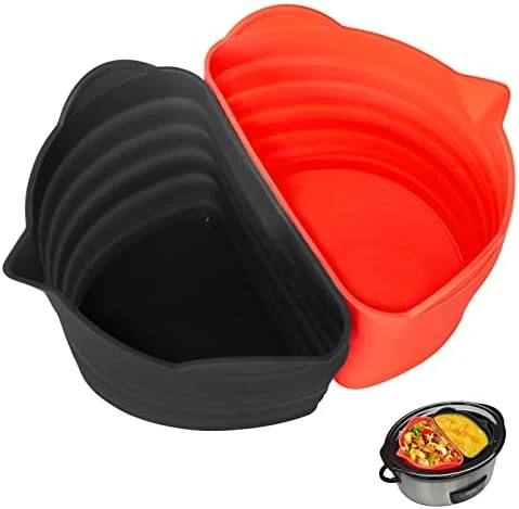 Silicone Slow Cooker Liners Divider, Leakproof Reusable Silicone 6QT Oval Crockpot Divider Insert, Diwasher Safe Cooking Liner For 6 Quart Slow Cooker Kitchen Accessories (Rose & Skin) 9 Silicone Slow Cooker Liners Divider, Leakproof Reusable Silicone 6QT Oval Crockpot Divider Insert, Diwasher Safe Cooking Liner For 6 Quart Slow Cooker Kitchen Accessories (Rose & Skin) - Image 7