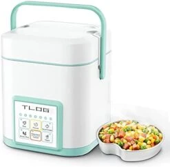 Mini Rice Cooker 2.5 Cups Uncooked, Healthy Ceramic Coating Portable Rice Cooker, 1.2L Travel Rice Cooker Small For 1-3 People, Personal Rice Maker, Food Steamer, 12 Hours Delay Timer, Multi-cooker For Grains, Oats -Wilton Shop 41A0IrmCPnL. AC