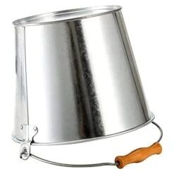 5-Quart Galvanized Metal Buckets With Wooden Handle, Galvanized Pail Ice Bucket For Beer, Wine, Champagne, Parties, Centerpieces, 9x7 Inches, Silver 12 5-Quart Galvanized Metal Buckets With Wooden Handle, Galvanized Pail Ice Bucket For Beer, Wine, Champagne, Parties, Centerpieces, 9x7 Inches, Silver -Wilton Shop 41A1eGisPaL