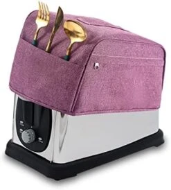 2 Slice Toaster Cover, Toaster Bags With Pockets, Bread Toaster Oven Dustproof Cover, Toaster Storage Bag, Appliance Covers For Kitchen Small Appliance, Fingerprint Protection, Gift For Women (S, Purple) -Wilton Shop 41A6cIjsLBL. AC 1