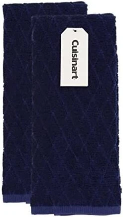 Cuisinart Bamboo Kitchen Towels, 2pk Navy Aura - Soft, Absorbent, Durable Kitchen Hand Towels Set - Quick Drying Bamboo Cotton Blend Perfect For Drying Dishes Or Hands, 16 X 26 Inches -Wilton Shop 41A8hNtaGrL. AC