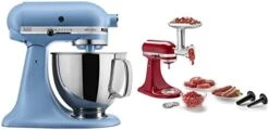 KitchenAid KSM150PSAQ Artisan Series 5-Qt. Stand Mixer With Pouring Shield - Aqua Sky & KSM2FPA Food Processor Attachment, Dicing Kit, Silver -Wilton Shop 41AIRTKPFnL. AC