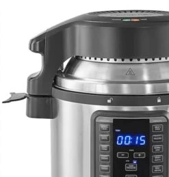 8-Quart Stainless Steel Round Slow Cooker With Removeable Crisping Lid | Convenient One Touch Meal Settings | Manual Operation & Pressure Function -Wilton Shop 41AOJIZWZXL