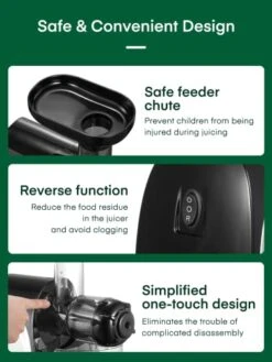 Masticating Juicer Machines, Juilist Cold Press Juicer Machines Vegetable And Fruit With Quiet Motor & Reverse Function, Slow Juicer Extractor Easy To Clean With Brush, Recipe Included -Wilton Shop 41ARlu8bKIL