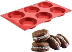 Silicone Muffin Top Pans - Whoopie Pie Pan 3" Round Silicone Baking Pan For English Muffins, Whoopie Pies, Corn Bread, Egg Bites, Tarts 2 Pack -Wilton Shop 41ASo9HznKL. AC