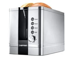 2-Slice Pop-Up Stainless Steel Toaster W/ 7 Shade Settings Extra Wide Slots For Toasting Bagels, Defrost/Reheat/Cancel Functions, Removable Crumb Tray, 850W, 120V, Silver