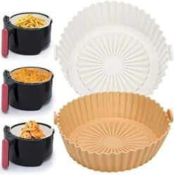 2 Pack Air Fryer Silicone Liners Pot For 1 To 3 QT, Anglecai 6.5 Inch Air Fryer Silicone Bowl Basket Round, Reusable Air Fryer Silicone Inserts Washable Air Fryer Baking Tray For Air Feyer Oven -Wilton Shop 41Ah0mRcgWL. AC