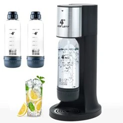 Sparkling Water Maker, Soda Maker Machine For Home Or Office, With 3×1.0L BPA-free Sparkling Water Bottle, Compatible With Any Screw-in 60L CO2 Carbonator(NOT Included)(Matte Black)
