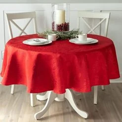 Poinsettia Legacy Damask Fabric Table Cloth, Holiday, Winter, And Christmas Tablecloth (Red, 60" X 102" Rectangular) 21 Poinsettia Legacy Damask Fabric Table Cloth, Holiday, Winter, And Christmas Tablecloth (Red, 60" X 102" Rectangular) -Wilton Shop 41AtbFTHt7L. AC