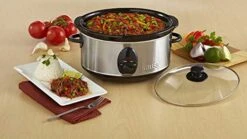 MUSA USA 3.7Qt / 3.5 Liters Stainless Steel Slow Cooker With Glass Lid And Detachable Base -Wilton Shop 41B7sTmcnxL