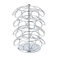 K Cup Holder – Compatible With K-Cups, Coffee Pod Carousel | 40 K Cup Holder, Spins 360-Degrees, Lazy Susan Platform, Modern Chrome Design, Home Or Office Kitchen Counter Organizer -Wilton Shop 41B99DRXNfL