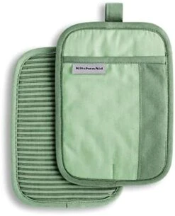 KitchenAid Beacon Two-Tone Non-Slip Pot Holder Set, Majestic Yellow, 7"x10", 2 Piece -Wilton Shop 41BB0rvIltL. AC