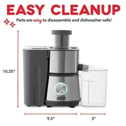 Dash Ash Compact Centrifugal Juicer, Press Juicing Machine, 2-Speed, 2" Wide Feed Chute For Whole Fruit Vegetable, Anti-drip, Stainless Steel Sieve - Cool Grey 13 Dash Ash Compact Centrifugal Juicer, Press Juicing Machine, 2-Speed, 2" Wide Feed Chute For Whole Fruit Vegetable, Anti-drip, Stainless Steel Sieve - Cool Grey -Wilton Shop 41BBzdYxYrS