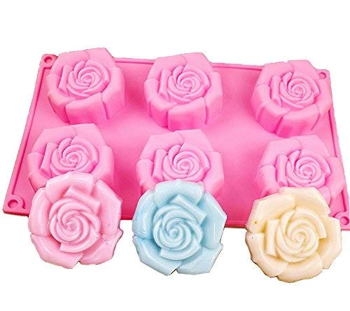6-Cavity Rose Flower Candy Chocolate Making Baking Silicone Mold, Random Color 4 6-Cavity Rose Flower Candy Chocolate Making Baking Silicone Mold, Random Color - Image 2