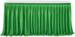 Leegleri White Polyester Pleated Table Skirt For Rectangle Table 6 Ft,Ruffle Tutu Table Cloth For Wedding,Baby Shower,Birthday Party,Banquet -Wilton Shop 41BQPOn2oS. AC