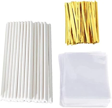 Ollipop Stick (6 Inch), Candy Wrappers And Twist Ties Set, 100 Papery Lollipop Sticks (6 Inch), 200 Lollipop Bags And 200 Twist Ties (500Pcs) 8 Ollipop Stick (6 Inch), Candy Wrappers And Twist Ties Set, 100 Papery Lollipop Sticks (6 Inch), 200 Lollipop Bags And 200 Twist Ties (500Pcs) - Image 6