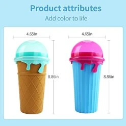 Slushy Maker Cup, 16.9 Oz Large Capacity Magic Quick-frozen Slushi Maker Cup, TIK TOK Magic Quick-frozen Ice Cream Cup, Cooling Cup, Double-layer Extruded Slushi Maker Cup, Family Ice Cream Machine And Children's Birthday Gift (brown) -Wilton Shop 41Bf49EkKbL