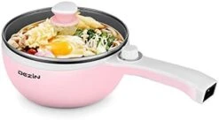 Ezin Electric Hot Pot Upgraded, Non-Stick Sauté Pan, Rapid Noodles Cooker, 1.5L Mini Pot For Steak, Egg, Fried Rice, Ramen, Oatmeal, Soup With Power Adjustment (Egg Rack Included) -Wilton Shop 41BfWkHMSL. AC