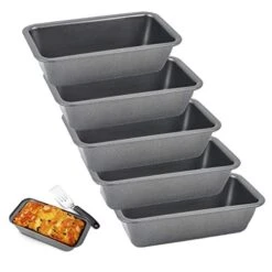 1/2/3/5 Pack 6x3inch Nonstick Carbon Steel Loaf Pan, Rectangular Cake Bread Toast Pan, Small Mold Bakeware, Baking Mold Kitchen Cupcake Tools For Bakery Home (5 Pack, 6.1x3.35x1.57 Inch)