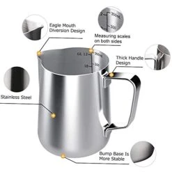Milk Frothing Pitcher, 20 Oz Milk Frother Cup Espresso Cup Stainless Steel 13 Milk Frothing Pitcher, 20 Oz Milk Frother Cup Espresso Cup Stainless Steel -Wilton Shop 41BlSKxyaRL
