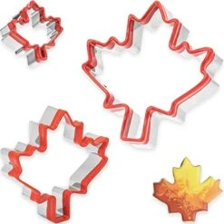 3 Pcs Maple Leaf Cookie Cutters 4.1'', 3.3'', 2.2'', Fall Thanksgiving Cookie Cutters, Holiday Cookie Cutter, Leaves Cookie Cutter Shapes, Metal Cookie Cutters, Mini Cookie Cutters