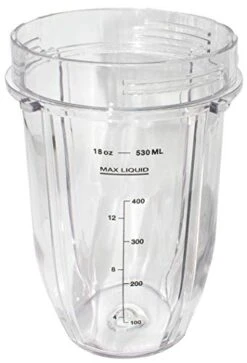 18 Ounce Small Cup Jar With Sip N Seal Lids - Replacement Cup Compatible With Nutri Ninja Auto-iQ 1000w Series And Duo Blenders - Premium Blender Cups Replacement (2 Pack) -Wilton Shop 41BvfUIJGfL