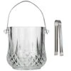 Glass Ice Bucket With Handle And SS Tongs, This Beautiful Piece Is Ideal For Entertaining And Every Day Use