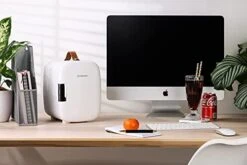 Pro4 Luxury Mini Fridge Cooler 4 Litre / 6 Cans AC & Exclusive USB ECO Power Option | Portable Small Refrigerator For The Office, Bedroom, Car, Travel, Skincare & Cosmetic (White) -Wilton Shop 41Bxd1FMwCL
