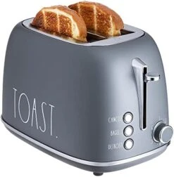 Tro Rounded Bread Toaster, 2 Slice Stainless Steel Toaster With Removable Crumb Tray, Wide Slot With 6 Browning Levels, Bagel, Defrost And Cancel Options (Black) -Wilton Shop 41By8K6ToTL. AC