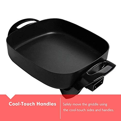 Aynel 12 X 12 Inch Nonstick Ceramic Electric Skillet With Glass Lid, Aluminum Body, 1400-Watts, Adjustable Temperature Controller Goes Up To 460 Degrees For Fry, Bake, Steam Or Simmer, Easy To Clean 5 Aynel 12 X 12 Inch Nonstick Ceramic Electric Skillet With Glass Lid, Aluminum Body, 1400-Watts, Adjustable Temperature Controller Goes Up To 460 Degrees For Fry, Bake, Steam Or Simmer, Easy To Clean - Image 3