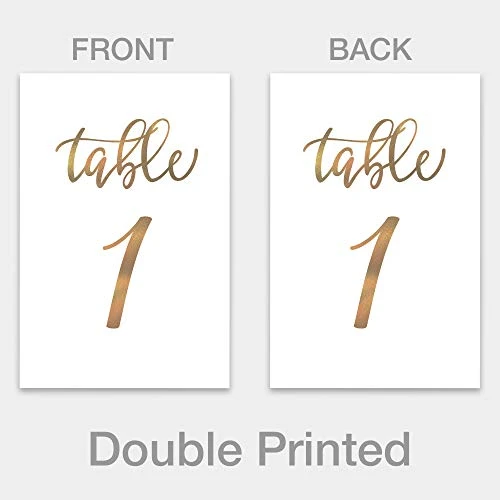 Gold Wedding Table Numbers Cards (1-30 + Head Table) 4x6 Double Sided Modern Calligraphy Foil Design Best For Receptions, Banquets, Cafés, Restaurants & Parties 7 Gold Wedding Table Numbers Cards (1-30 + Head Table) 4x6 Double Sided Modern Calligraphy Foil Design Best For Receptions, Banquets, Cafés, Restaurants & Parties - Image 5