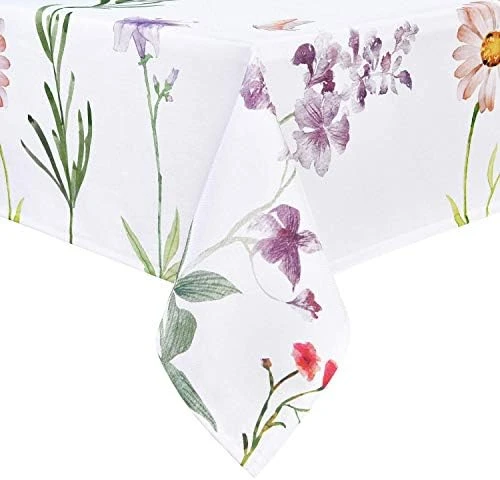 Sunm Boutique Watercolor Wild Flowers Tablecloth, Spring Floral Table Cloth, 60 X 84 Inch, Machine Washable Waterproof Table Cover For Easter, Dining, Holiday, Parties 11 Sunm Boutique Watercolor Wild Flowers Tablecloth, Spring Floral Table Cloth, 60 X 84 Inch, Machine Washable Waterproof Table Cover For Easter, Dining, Holiday, Parties - Image 9