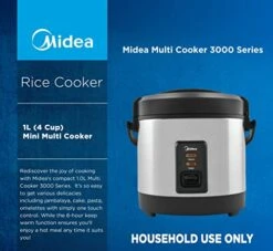 Midea Mini Rice Cooker 1L (4 Cup), Multi Cooker 3000 Series, 4Cups Rice Cooker And Warmer -Wilton Shop 41Ce5diDBAL