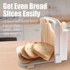 Bread Slicer For Homemade Bread, Plastic Bread Slicer Machine And Compact Bread Slicing Guide 4 Sizes Bread Loaf Slicer Thin Bread Cutter, Foldable And Manual Bread Slicer For Kitchen -Wilton Shop 41CkLWJvgvL