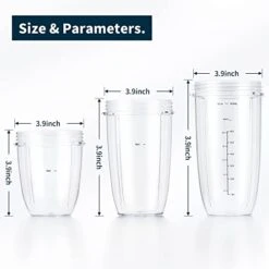 Replacement Cups Kit 18oz Short Cup 24oz Tall Cup 32oz Colossal Cup With Flip-Top To-Go Lid And Stay-Fresh Resealable Lid Compatible With NutriBullet 600w And Pro 900w Blenders -Wilton Shop 41D9ClKIZyL