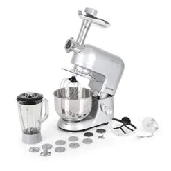 Lucia Argentea Electric Kitchen Mixer, Multi-function Stand Mixer, 650W, 5.3 Qt Bowl, 1.3 Qt Mixing Glass, Mixer Grinder, Dough Bowl, Dough Blender, 6 Speed Levels -Wilton Shop 41DCf6ZFCeL