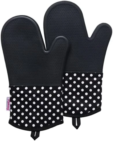 Silicone Oven Mitts, 12-inch Long Flexible Textured Grip Kitchen Mittens, Washable Insulated Oven Mitts Heat Resistant 500°F, Non Slip 2 Piece Oven Mitt Set For Cooking & Baking (Black) 8 Silicone Oven Mitts, 12-inch Long Flexible Textured Grip Kitchen Mittens, Washable Insulated Oven Mitts Heat Resistant 500°F, Non Slip 2 Piece Oven Mitt Set For Cooking & Baking (Black) - Image 6