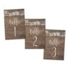 1-25 Rustic Wood Lights Table Number Double Sided Signs For Wedding Reception, Restaurant, Birthday Party Calligraphy Printed Numbered Card Centerpiece Decoration Setting Reusable Frame Stand 4x6 Size -Wilton Shop 41DLwiox5lL