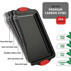 Aking Pans Set, 15 Piece Premium Baking Set, Nonstick Bakeware Sets BPA Free, Cookie Sheets For Baking Nonstick Set, Steel Baking Sheets For Oven With Muffin Pan, Cake Pan & Kitchen Utensils - Black -Wilton Shop 41DeIJWWWNL