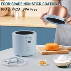 Wit Mini Rice Cooker, 2 Cups Uncooked Rice Cooker Small With Glass Cover, 1.2L Portable Non-Stick Small Rice Cooker, Smart Control Rice Maker With 24H Delay Start & Keep Warm, Blue -Wilton Shop 41Ds4RMeoML