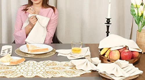 Linen Flax Cotton Cloth Dinner Napkin 18x18" Natural With Hemstitched,Wedding Napkins, Cocktails Napkins, Fabric Napkins, Cotton Napkins Mitered Corners , Machine Washable Dinner Napkins, Set Of 12 8 Linen Flax Cotton Cloth Dinner Napkin 18x18" Natural With Hemstitched,Wedding Napkins, Cocktails Napkins, Fabric Napkins, Cotton Napkins Mitered Corners , Machine Washable Dinner Napkins, Set Of 12 - Image 6